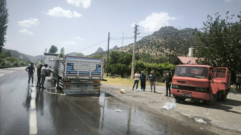 Çiftehan'da TIR Yangını Büyümeden Söndürüldü..
